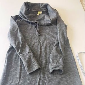 French terry long sleeve cowl neck grey dress size S excellent condition
